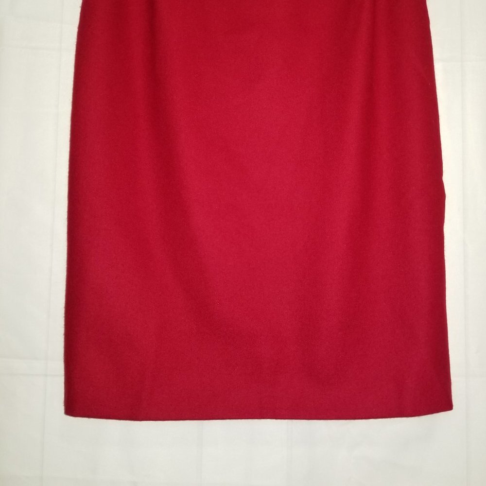 Vintage Cacharel 100% wool pencil skirt red 40/8 - Picture 4 of 8